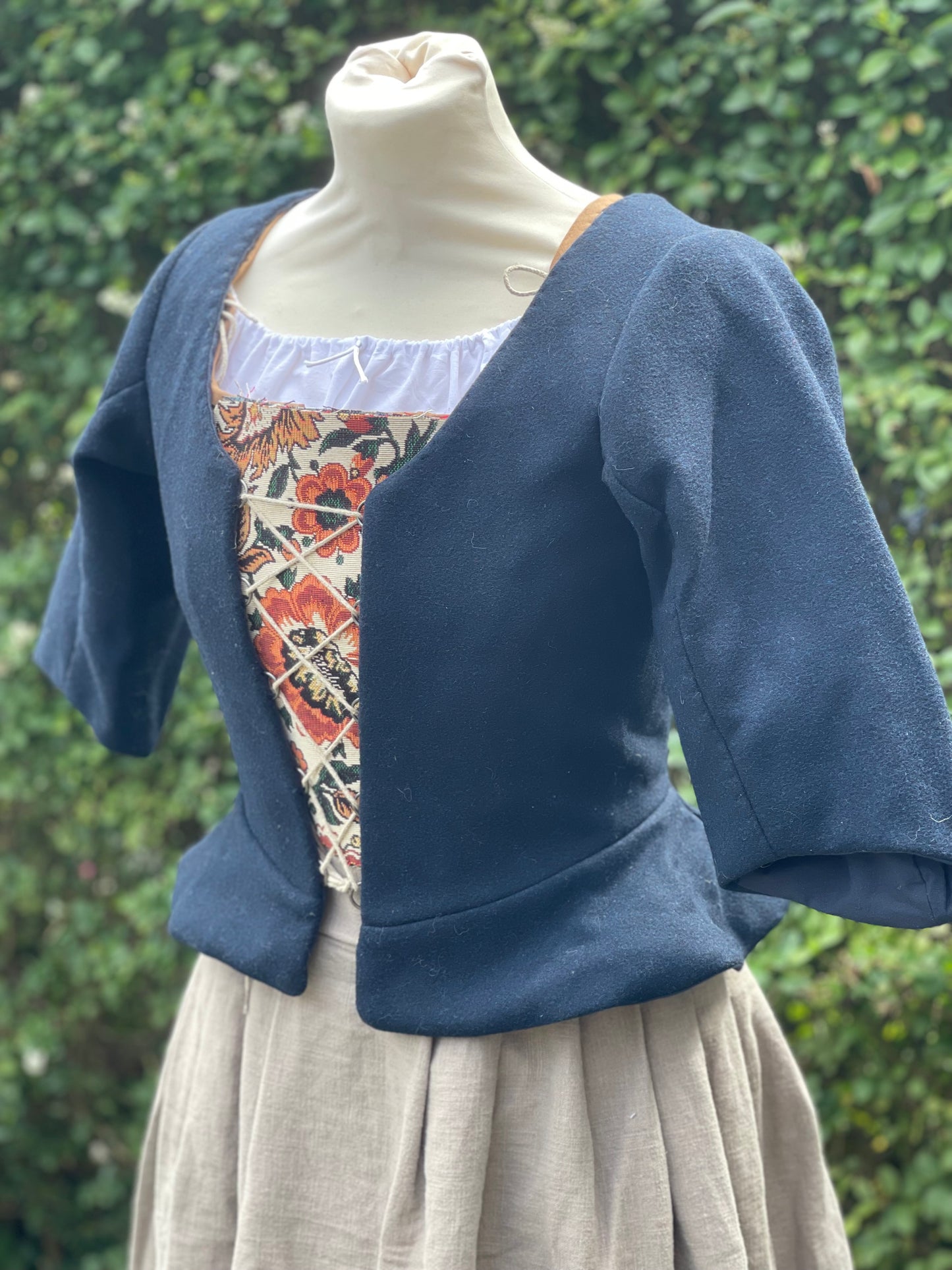 18e Eeuwse Bodice Jasje - blauw