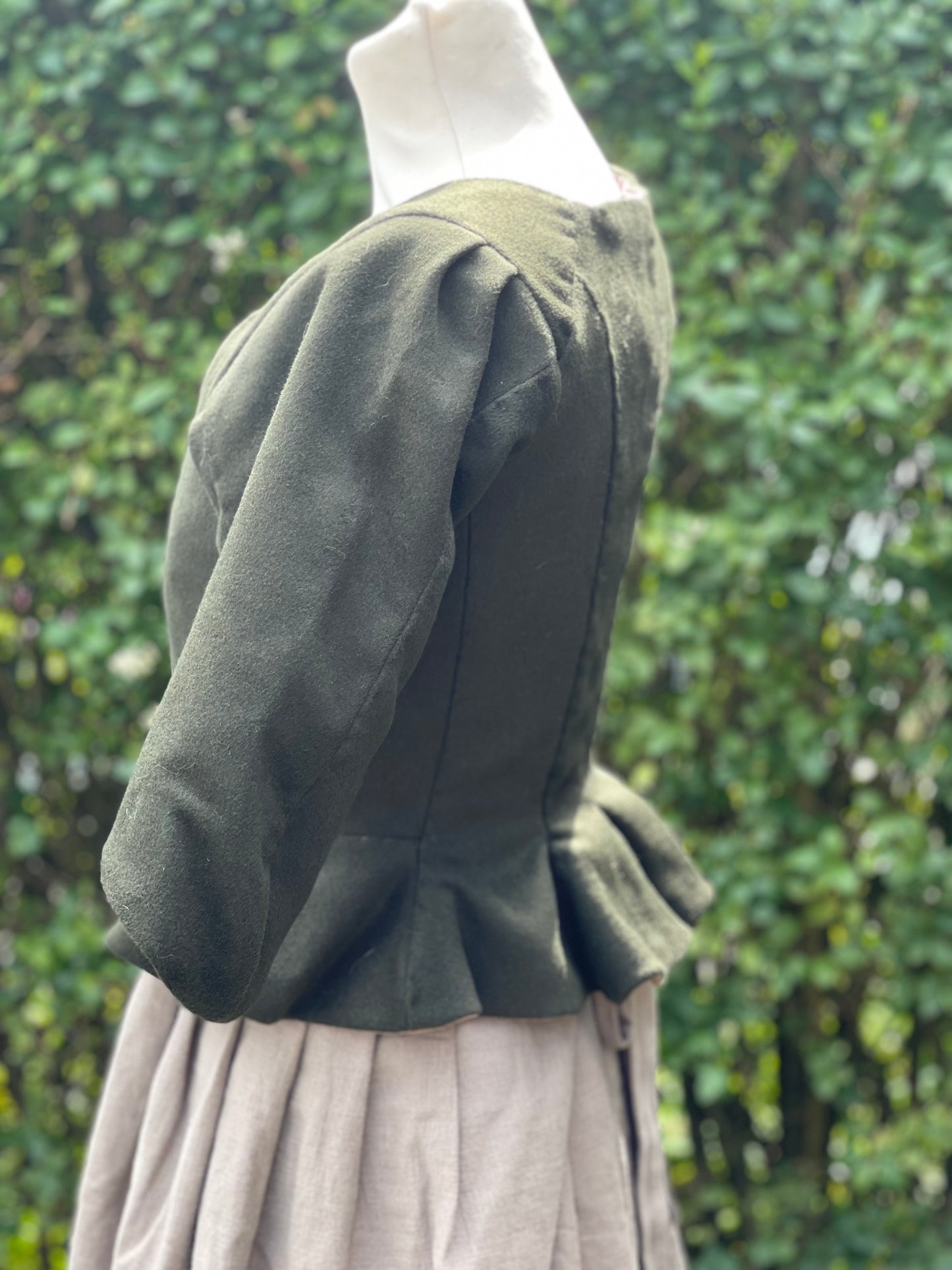 18e Eeuwse Bodice Jasje - mosgroen